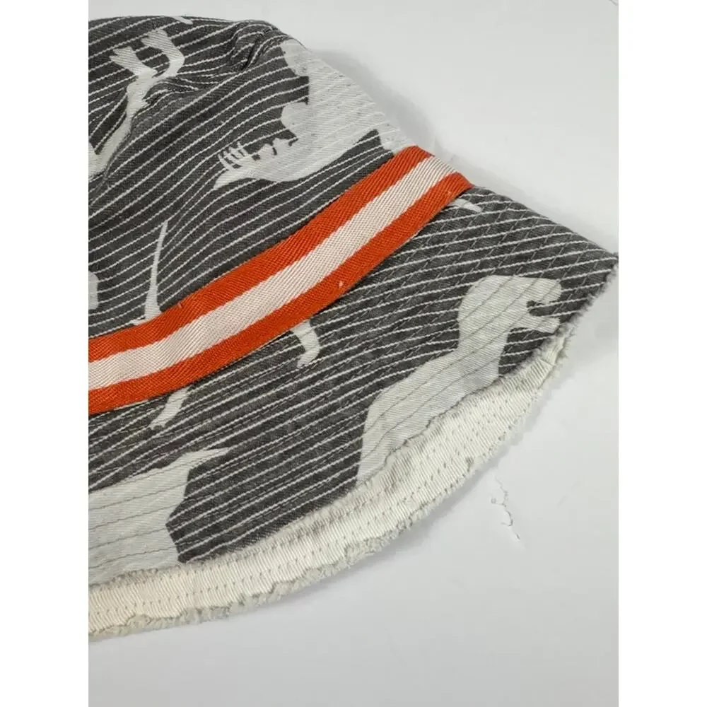 Mini Boden Boys Dinosaur Bucket Hat Gray Orange Size 7-10 Years